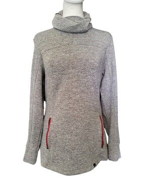 Soneven Cozy Funnel-Neck Performance Pullover Gray sz S
